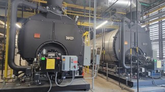 caldera con quemador industrial