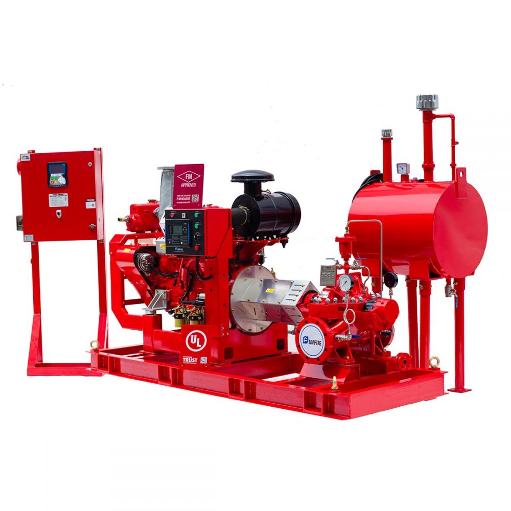 Bomba carcasa partida marca NMFIRE con motor diesel listada UL aprovada FM